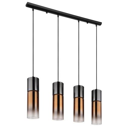 Globo - Hängeleuchte 4xE27/25W/230V schwarz/kupfern