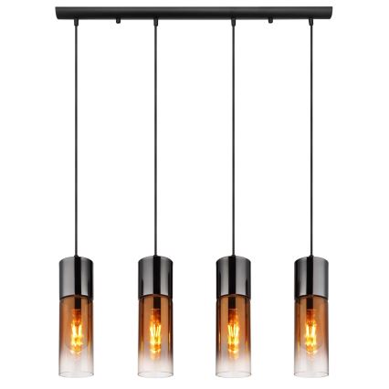 Globo - Hängeleuchte 4xE27/25W/230V schwarz/kupfern