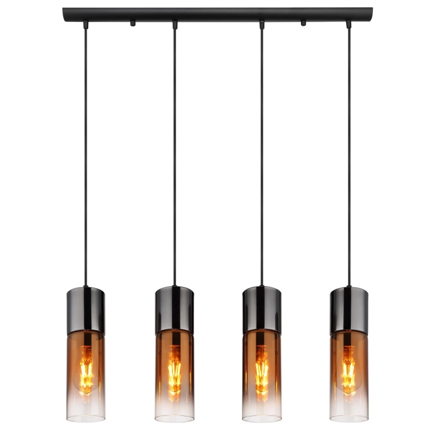 Globo - Hängeleuchte 4xE27/25W/230V schwarz/kupfern