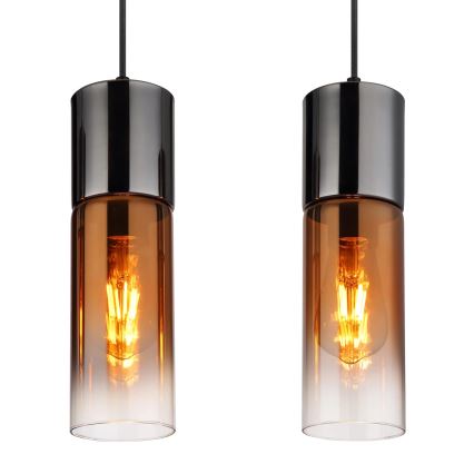 Globo - Hängeleuchte 4xE27/25W/230V schwarz/kupfern