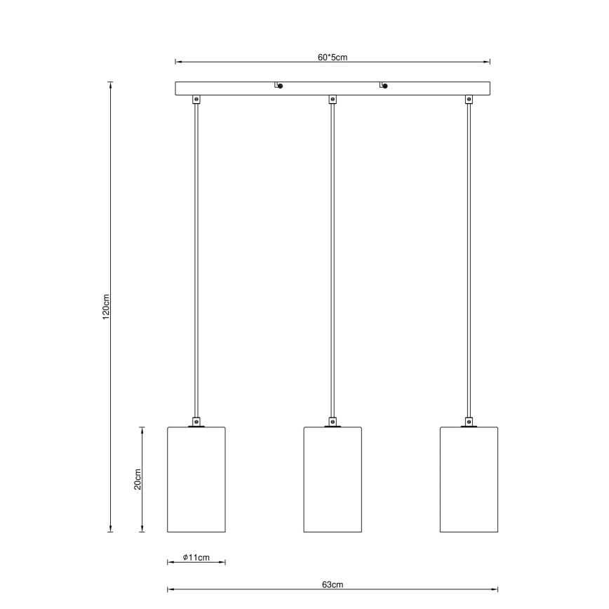 Globo - Hängeleuchte 3xE14/25W/230V schwarz