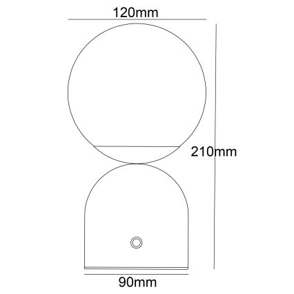 Globo - Dimmbare LED-Tischleuchte mit Touch-Funktion LED/2,5W/3,7V 2700/4000/65000K 1800 mAh USB schwarz
