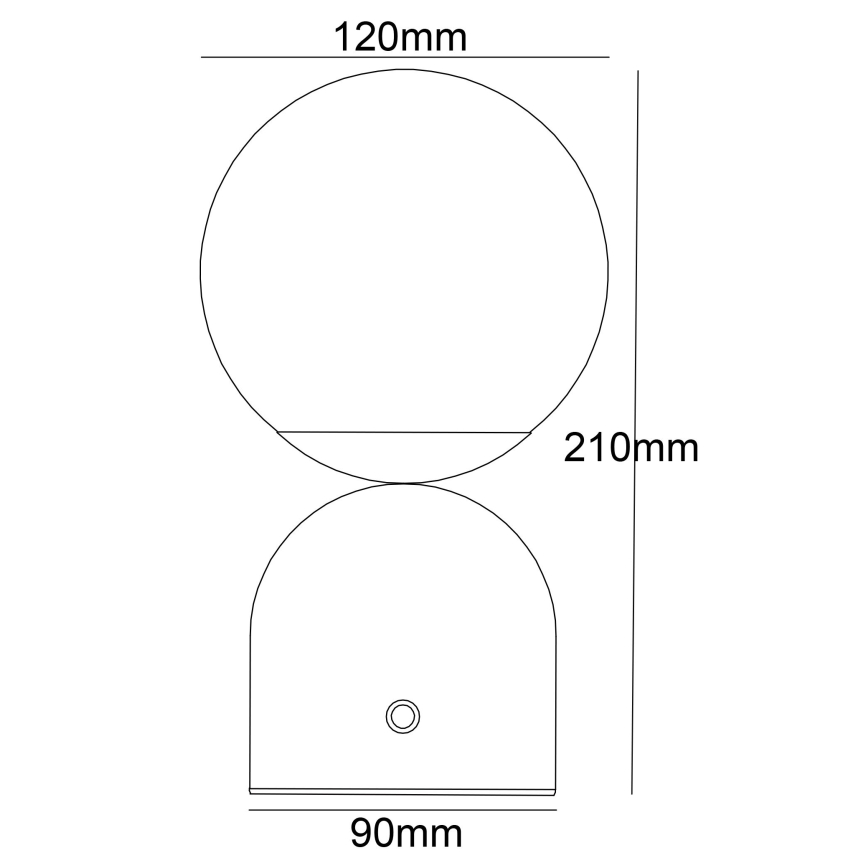 Globo - Dimmbare LED-Tischleuchte mit Touch-Funktion LED/2,5W/3,7V 2700/4000/65000K 1800 mAh USB schwarz