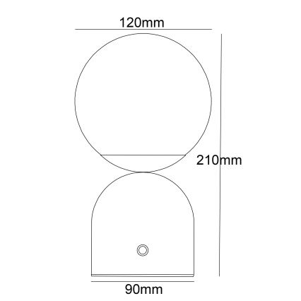 Globo - LED dimmbare Touch-Tischlampe LED/2,5W/3,7V 2700/4000/6500K 1800 mAh USB weiß