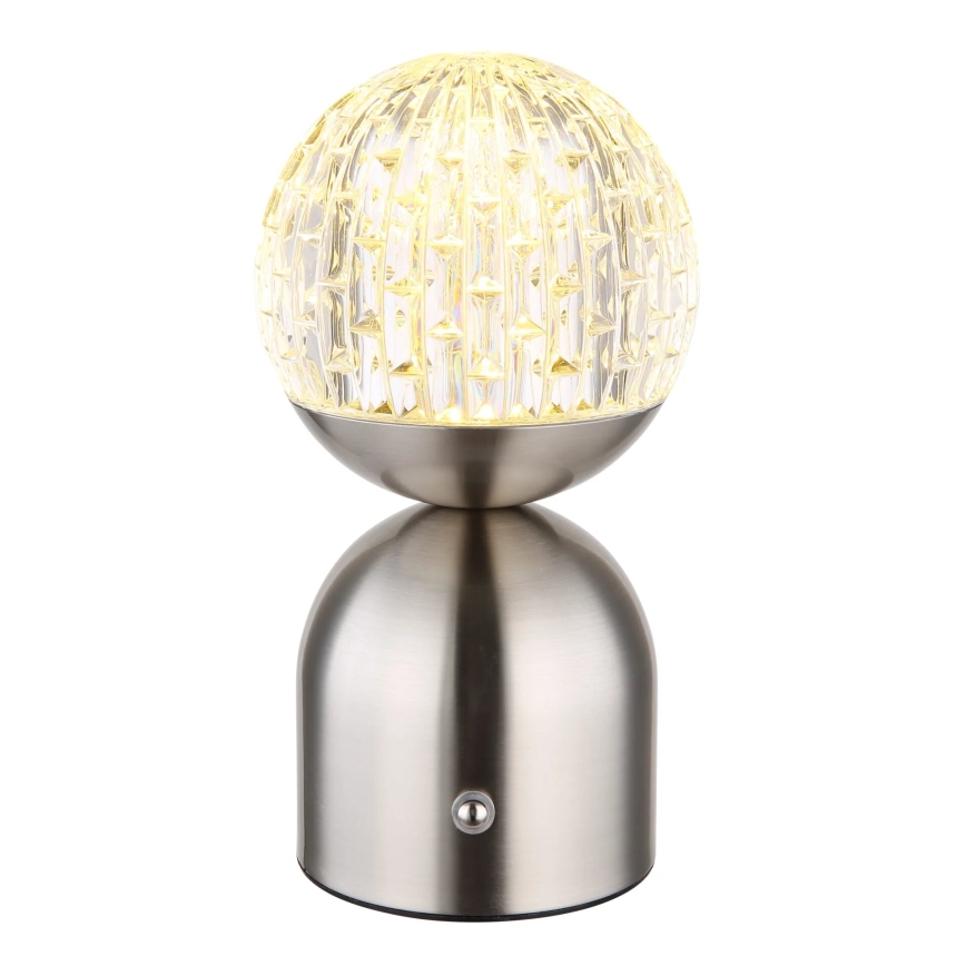 Globo - Dimmbare LED-Tischleuchte mit Touch-Funktion LED/2,5W/3,7V 2700/4000/6500K 1800 mAh USB matt Chrom