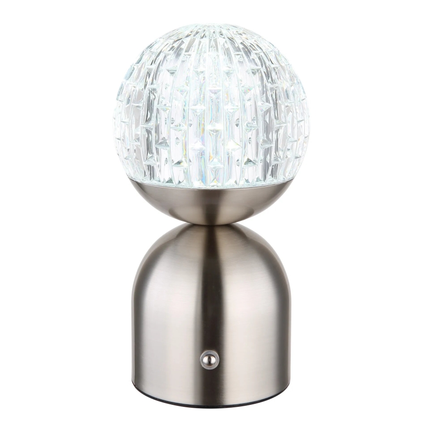Globo - Dimmbare LED-Tischleuchte mit Touch-Funktion LED/2,5W/3,7V 2700/4000/6500K 1800 mAh USB matt Chrom