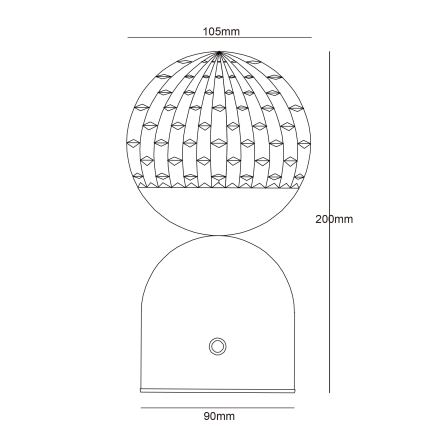 Globo - Dimmbare LED-Tischleuchte mit Touch-Funktion LED/2W/5V 2700/4000/6500K 1800 mAh schwarz