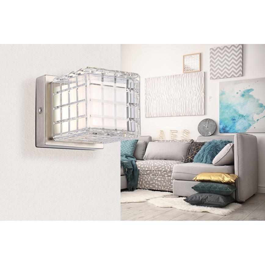 Globo - Dimmbare LED-Tischleuchte mit Touch-Funktion LED/2,5W/3,7V 2700K/4000K/6500K 1800 mAh USB matt Chrom
