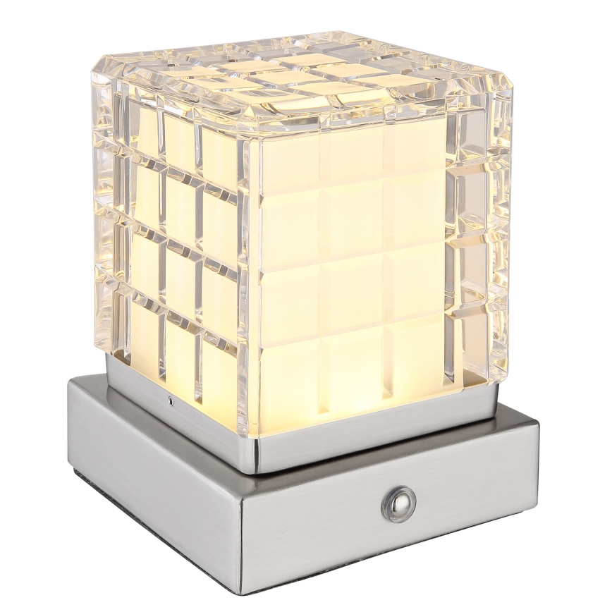 Globo - Dimmbare LED-Tischleuchte mit Touch-Funktion LED/2,5W/3,7V 2700K/4000K/6500K 1800 mAh USB matt Chrom
