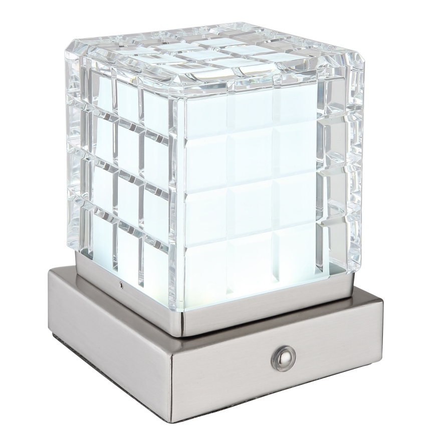 Globo - Dimmbare LED-Tischleuchte mit Touch-Funktion LED/2,5W/3,7V 2700K/4000K/6500K 1800 mAh USB matt Chrom