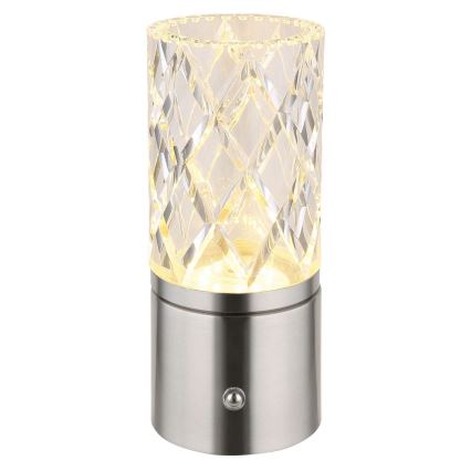 Globo - LED dimmbare Touch-Tischlampe LED/2,5W/3,7V 2700K/4000K/6500K 1800 mAh USB matt Chrom
