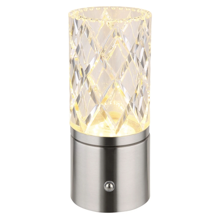Globo - LED dimmbare Touch-Tischlampe LED/2,5W/3,7V 2700K/4000K/6500K 1800 mAh USB matt Chrom