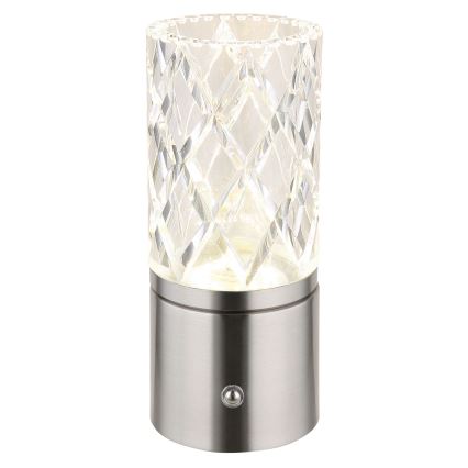 Globo - LED dimmbare Touch-Tischlampe LED/2,5W/3,7V 2700K/4000K/6500K 1800 mAh USB matt Chrom
