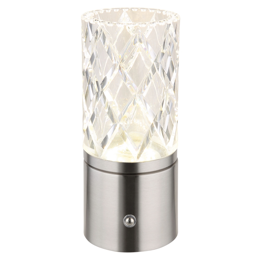 Globo - LED dimmbare Touch-Tischlampe LED/2,5W/3,7V 2700K/4000K/6500K 1800 mAh USB matt Chrom