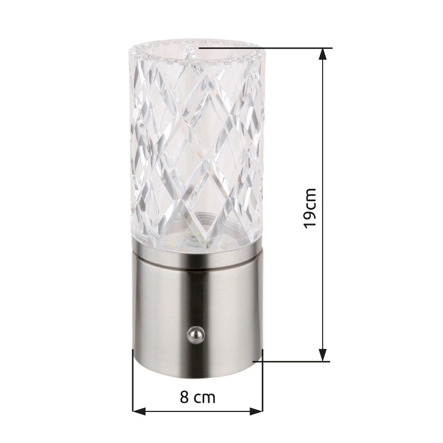 Globo - LED dimmbare Touch-Tischlampe LED/2,5W/3,7V 2700K/4000K/6500K 1800 mAh USB matt Chrom