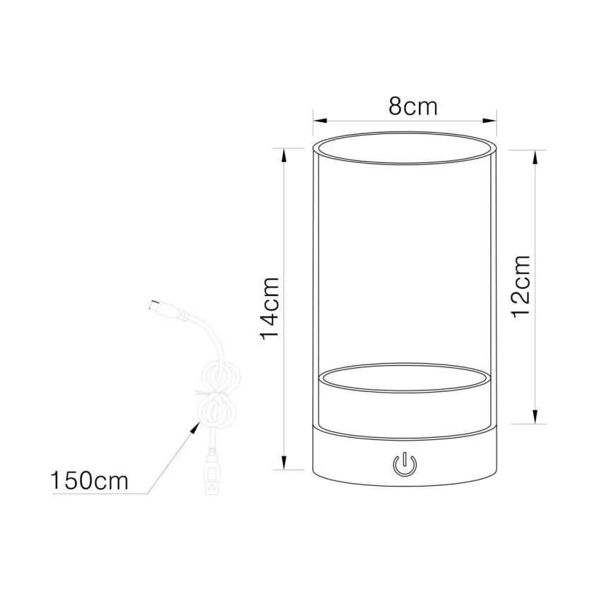 Globo - Dimm- und aufladbare LED-Touch-Tischleuchte für den Außenbereich LED/2W/3,7V 2700/4000/6500K 1200mAh IP44 braun