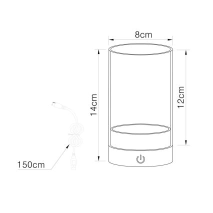 Globo - Dimm- und aufladbare LED-Touch-Tischleuchte für den Außenbereich LED/2W/3,7V 2700/4000/6500K 1200mAh IP44 grün