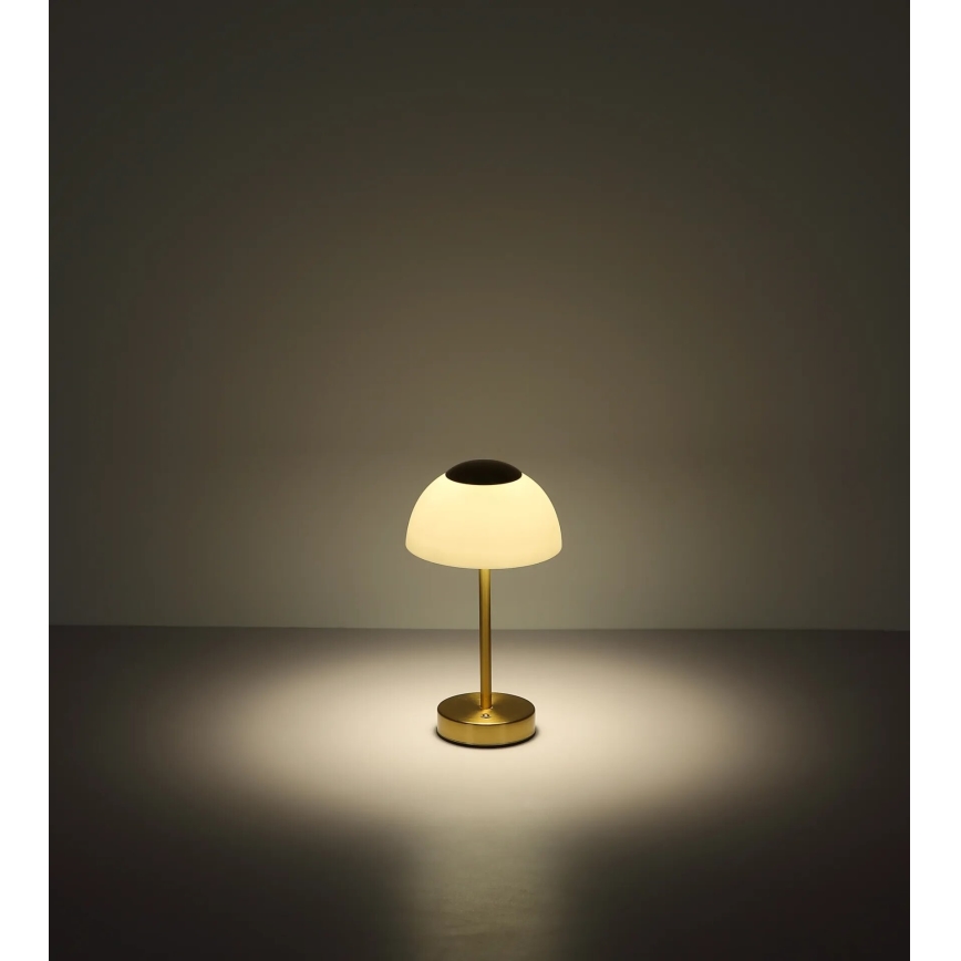 Globo - Wiederaufladbare, dimmbare LED-Tischlampe LED/2,5W/5V 1800 mAh 2700K/4000K/6500K Messing