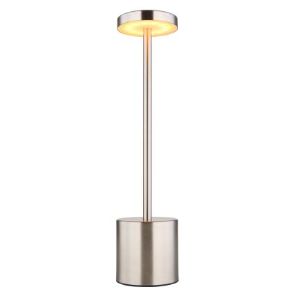 Globo - Dimmbare LED-Tischleuchte mit Touch-Funktion LED/1,2W/3,7V 2000K/3500K/7000K 1200 mAh USB matt Chrom
