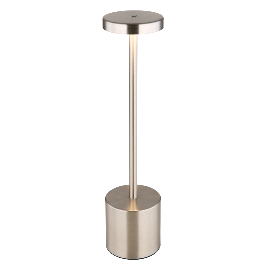 Globo - Dimmbare LED-Tischleuchte mit Touch-Funktion LED/1,2W/3,7V 2000K/3500K/7000K 1200 mAh USB matt Chrom