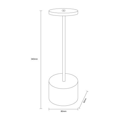 Globo - Dimmbare LED-Tischleuchte mit Touch-Funktion LED/1,2W/3,7V 2000K/3500K/7000K 1200 mAh USB matt Chrom