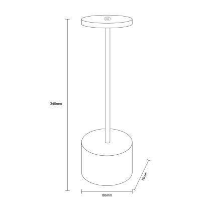 Globo - LED dimmbare Touch-Tischlampe LED/1,2W/3,7V 2000K/3500K/7000K 1200 mAh USB weiß