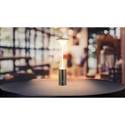 Globo - Dimm- und aufladbare LED-Tischleuchte mit Touch-Funktion LED/1,2W/3,7V 3000K 1500mAh schwarz