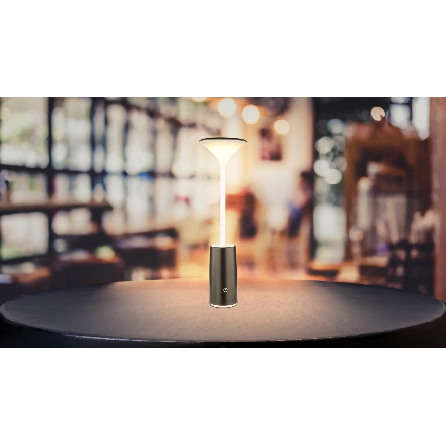 Globo - Dimm- und aufladbare LED-Tischleuchte mit Touch-Funktion LED/1,2W/3,7V 3000K 1500mAh schwarz