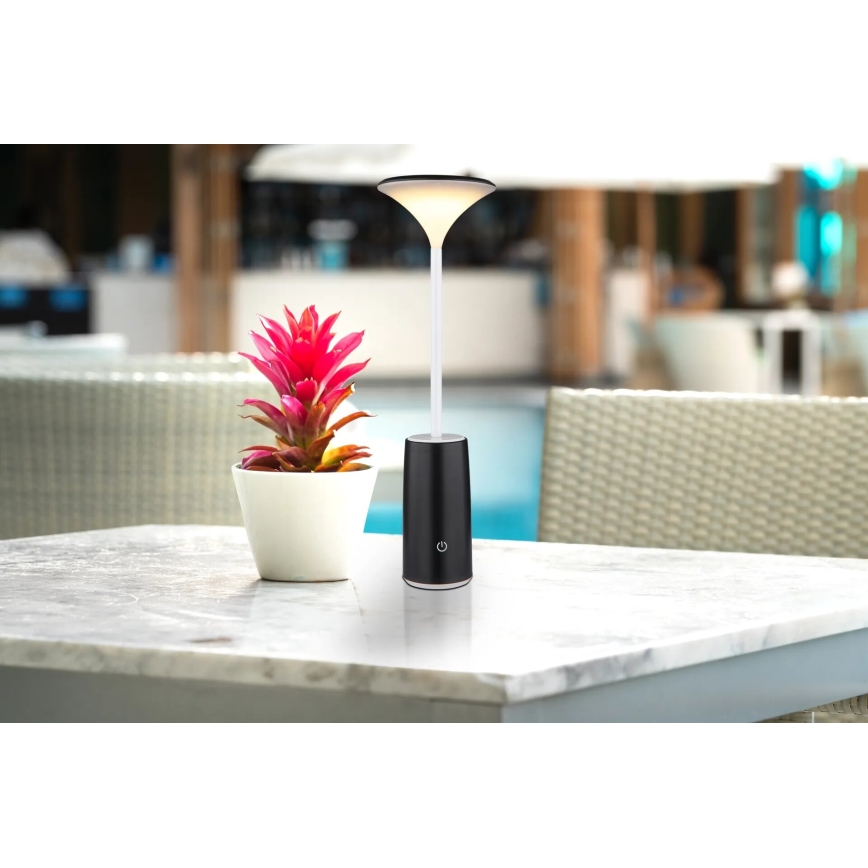 Globo - Dimm- und aufladbare LED-Tischleuchte mit Touch-Funktion LED/1,2W/3,7V 3000K 1500mAh schwarz