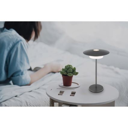 Globo - Wiederaufladbare LED-Tischlampe für den Außenbereich mit Touch-Funktion, LED/3W/3,7V 1800/2700/3000K IP44 1800 mAh, grau