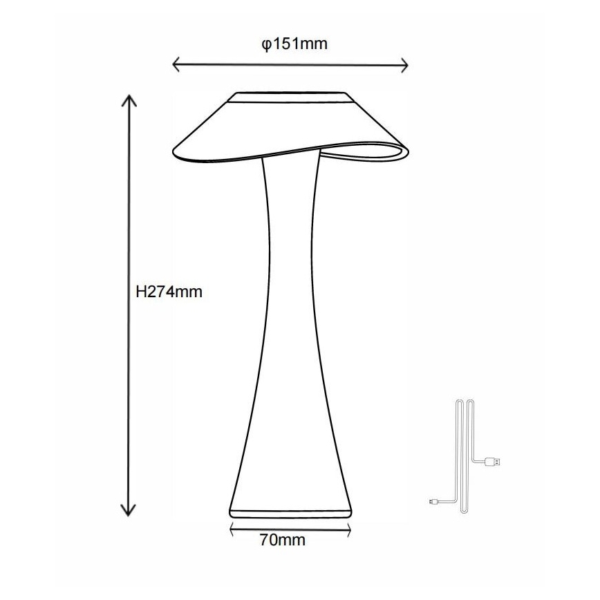 Globo - Dimm- und aufladbare LED-Tischleuchte LED/2,5W/3,7V 1200mAh 2700K/4500K/6500K weiß