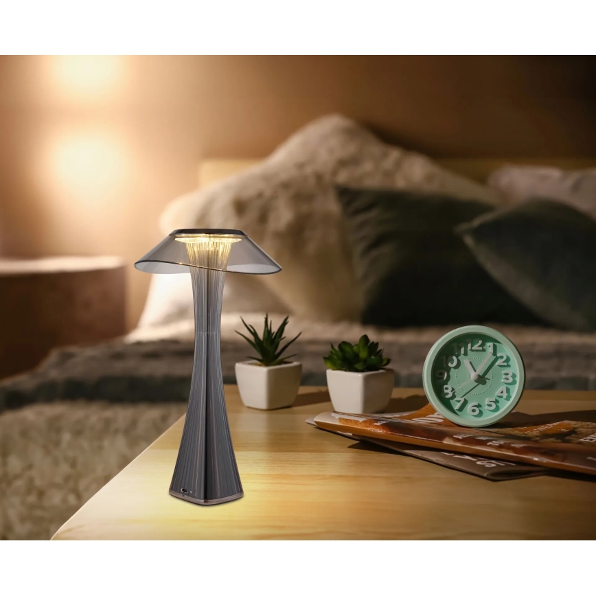 Globo - Dimm- und aufladbare LED-Tischleuchte LED/2,5W/3,7V 1200mAh 2700K/4500K/6500K schwarz