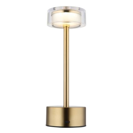 Globo - LED Dimm- und aufladbare Tischleuchte mit Touch-Funktion LED/2,5W/3,7V 2700/4000/6500K 1800mAh Messing