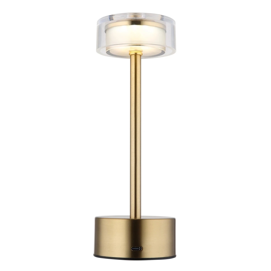 Globo - LED Dimm- und aufladbare Tischleuchte mit Touch-Funktion LED/2,5W/3,7V 2700/4000/6500K 1800mAh Messing