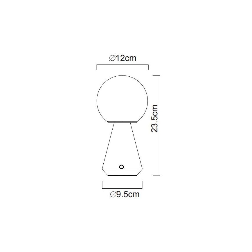 Globo - Dimmbare LED-Outdoor-Tischleuchte mit Touch-Funktion LED/1,5W/5V 3000/4500/6500K 1800 mAh IP41 matt Chrom