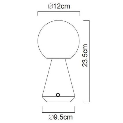Globo - Dimmbare LED-Outdoor-Tischleuchte mit Touch-Funktion LED/1,5W/5V 3000/4500/6500K 1800 mAh IP41 weiß