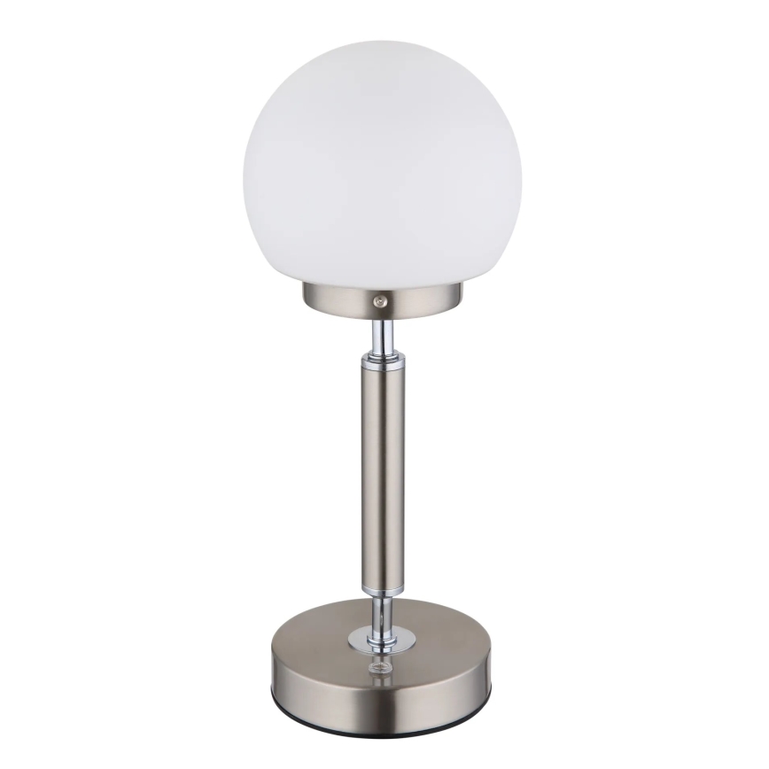 Globo - Dimm- und aufladbare LED-Tischleuchte mit Touch-Funktion LED/2,5W/5V 1800mAh 2700/4000/6500K matt Chrom