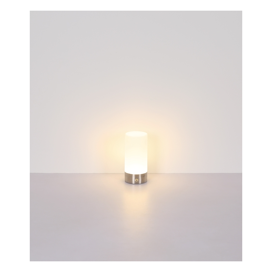 Globo - LED RGBW dimmbare Touch-Außen-Tischlampe LED/1,8W/5V 1500 mAh IP44 matt Chrom