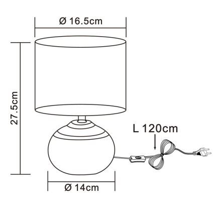 Globo - Tischlampe 1xE14/40W/230V beige/Keramik