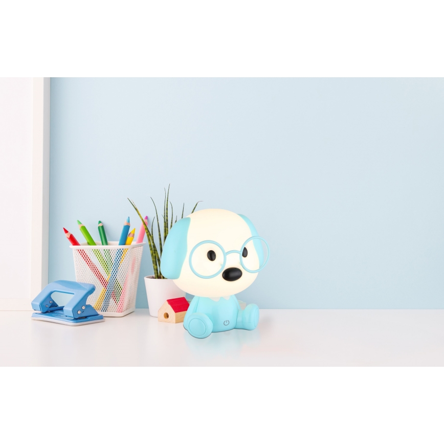 Globo - Kleine aufladbare LED-Kinder-Nachtleuchte mit Dimm-Funktion LED/1W/5V 500 mAh blau