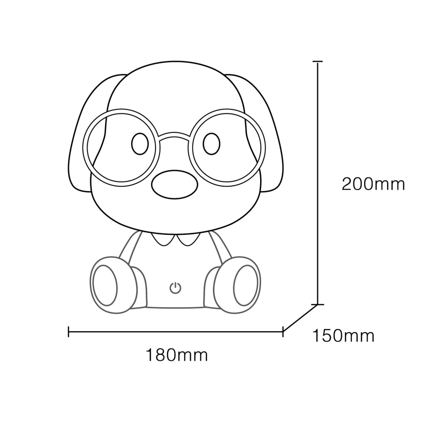 Globo - Kleine aufladbare LED-Kinder-Nachtleuchte mit Dimm-Funktion LED/1W/5V 500 mAh blau
