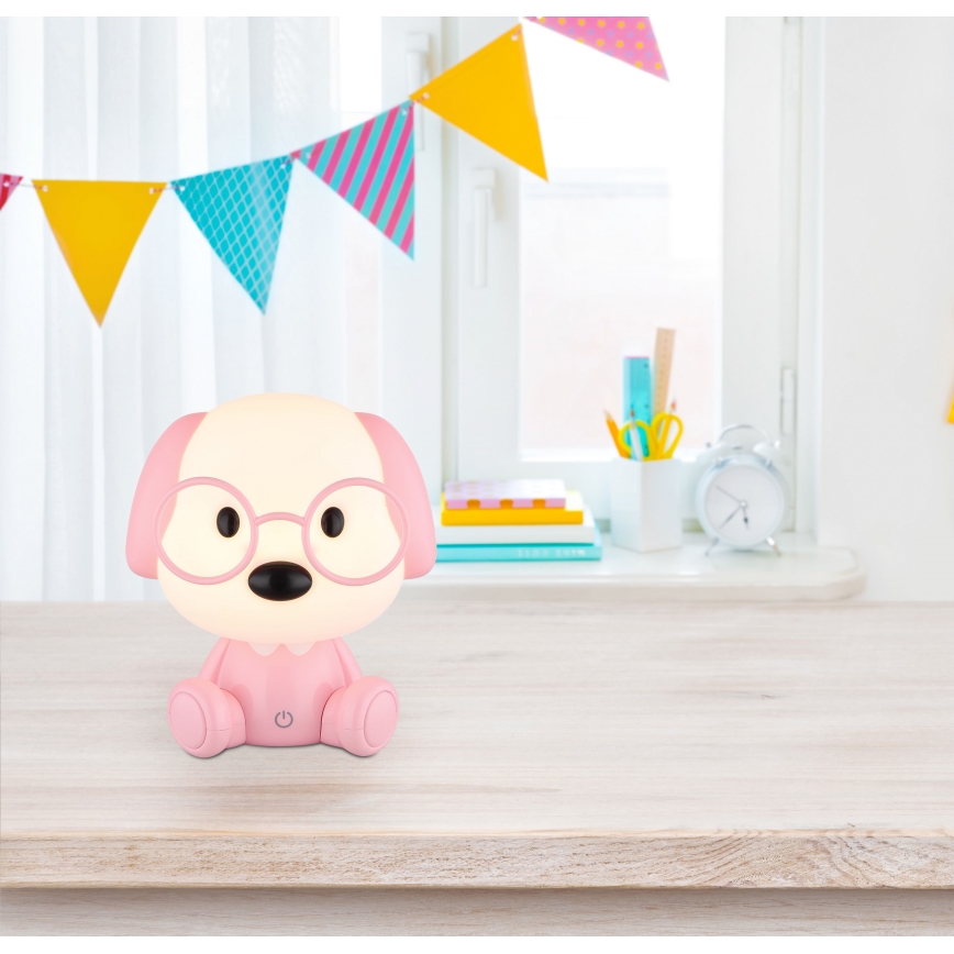 Globo - Kleine aufladbare LED-Kinder-Nachtleuchte mit Dimm-Funktion LED/1W/5V 500 mAh rosa