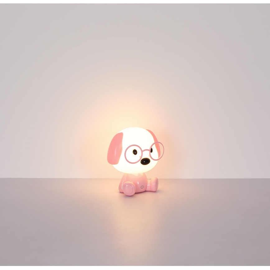 Globo - Kleine aufladbare LED-Kinder-Nachtleuchte mit Dimm-Funktion LED/1W/5V 500 mAh rosa