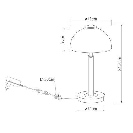 Globo - LED-dimmbare Touch-Tischleuchte LED/7W/230V 3000K mattchrom