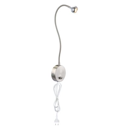 Globo - LED Flexibles Leselicht LED/3W/230V glänzender Chrom
