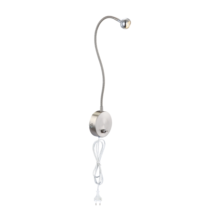 Globo - LED Flexibles Leselicht LED/3W/230V glänzender Chrom