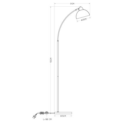 Globo - Stehlampe 1xE27/40W/230V