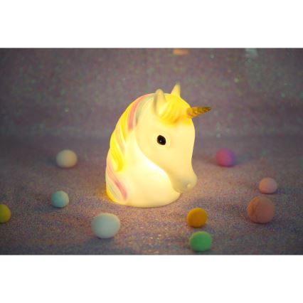 Globo - Kleine LED-Nachtleuchte für Kinder LED/1W/230/4,5V 3xAA Einhorn