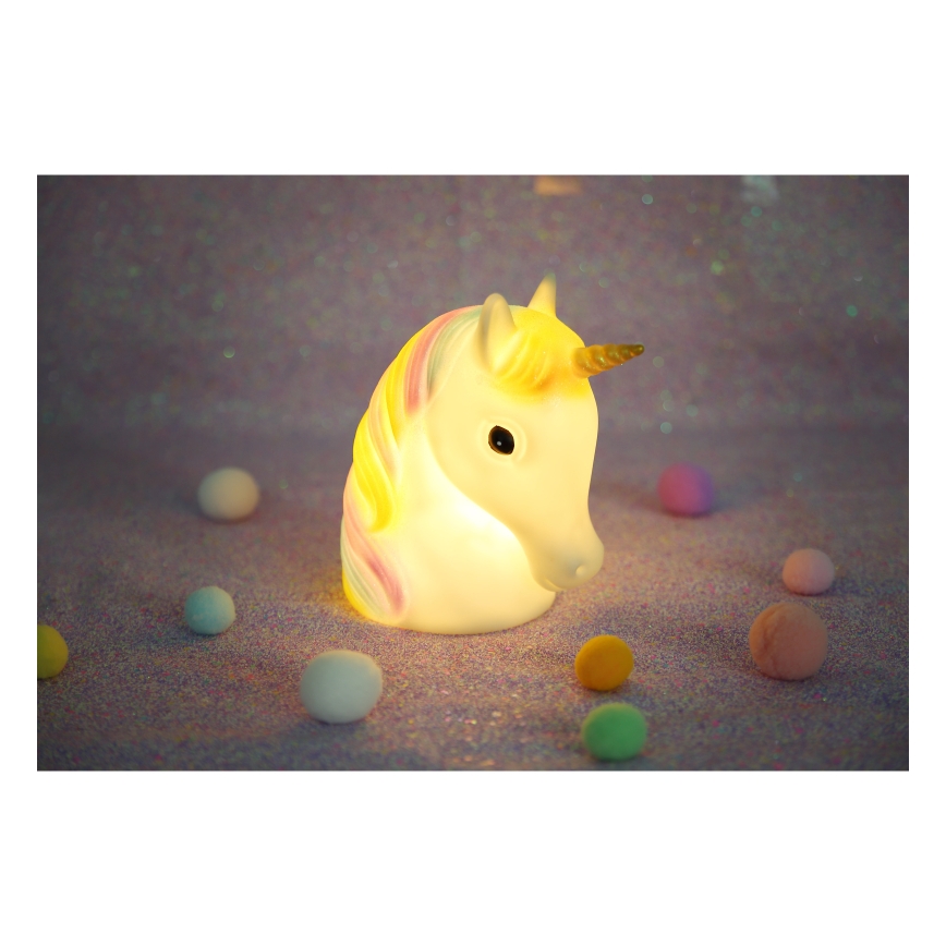 Globo - Kleine LED-Nachtleuchte für Kinder LED/1W/230/4,5V 3xAA Einhorn