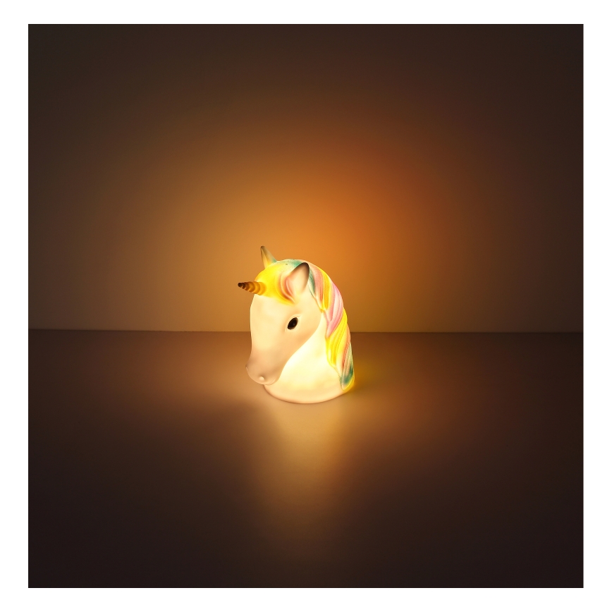 Globo - Kleine LED-Nachtleuchte für Kinder LED/1W/230/4,5V 3xAA Einhorn